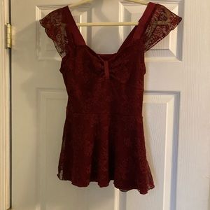 Scarlet Lace Blouse